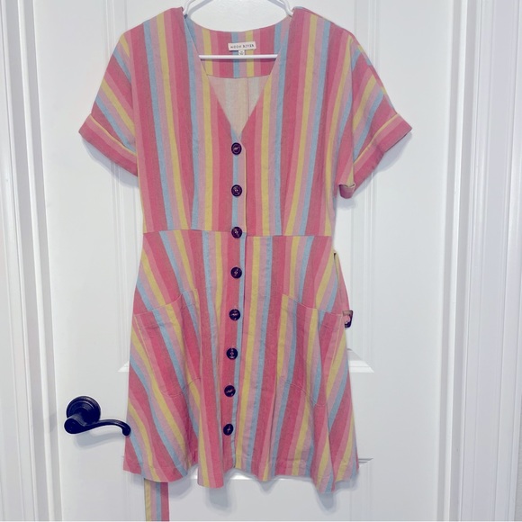 Colorful striped linen dress - Picture 3 of 8